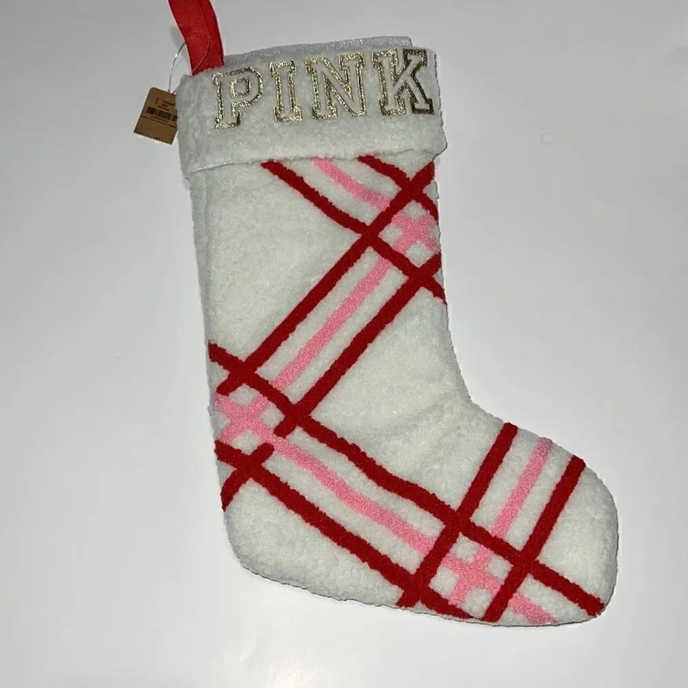NEW Victoria’s Secret PINK Sherpa Christmas Holiday Stocking LIMITED EDITION